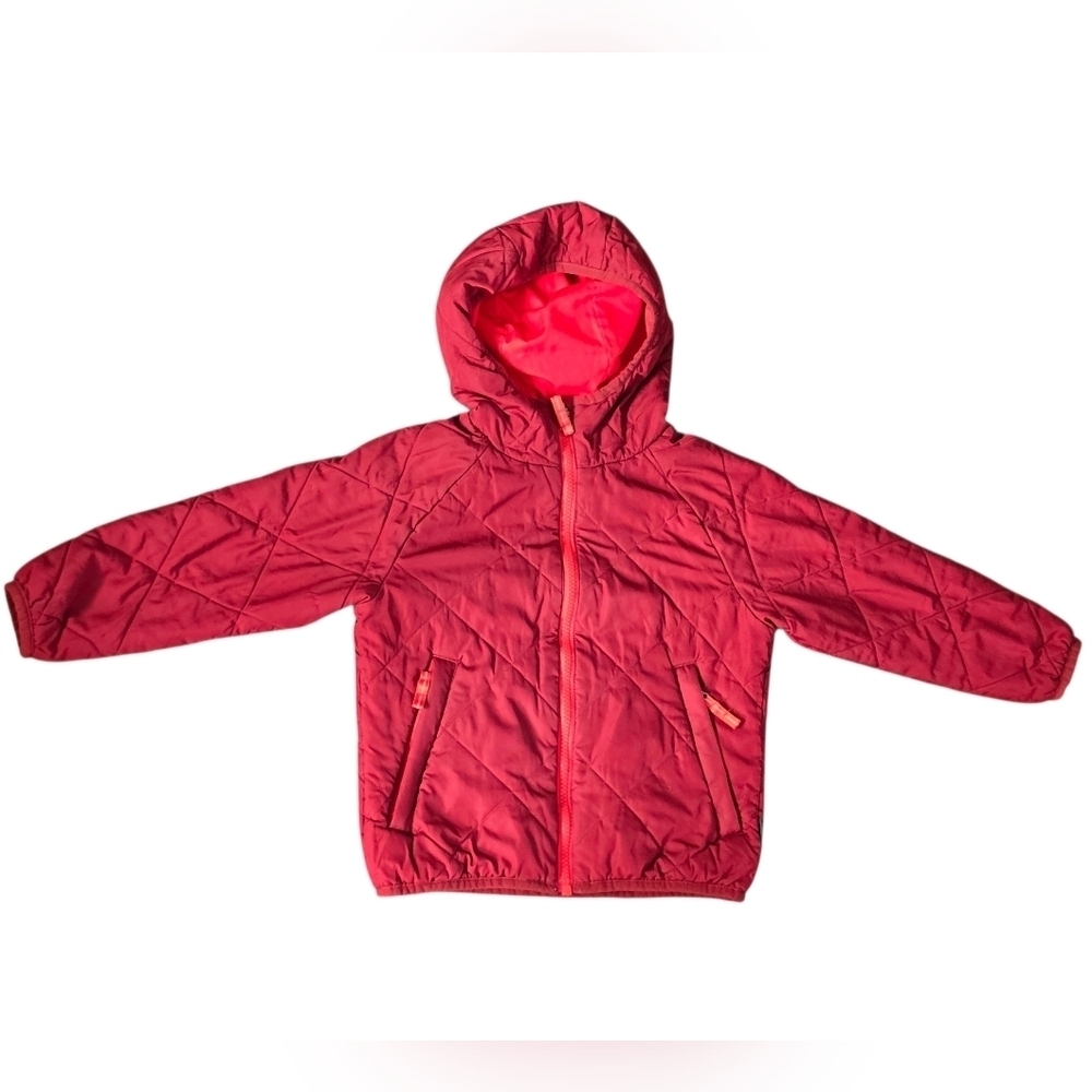 REI Kids Burgundy Hooded Jacket Quilted Size 4-5 Unisex Lightweight